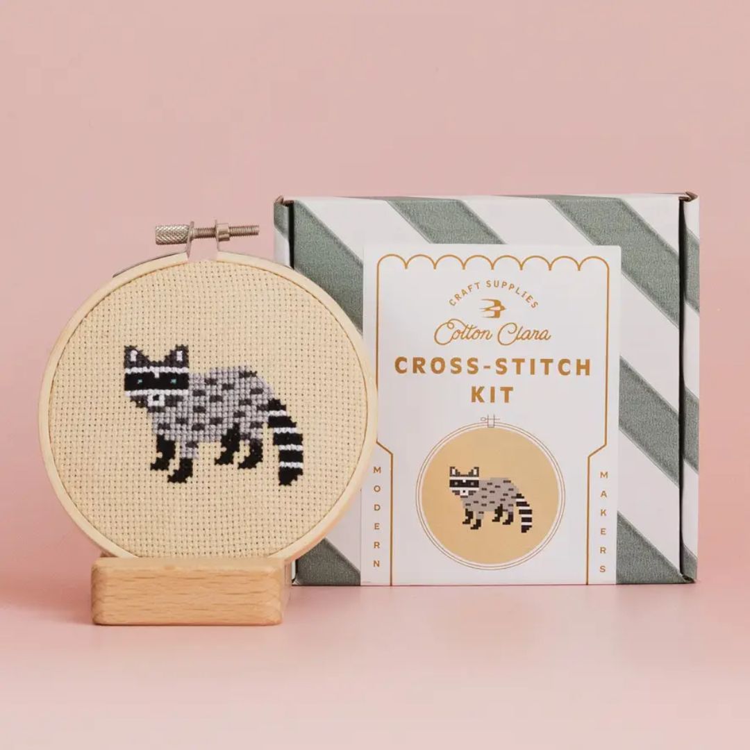 Racoon Cross Stitch Kit for Beginners