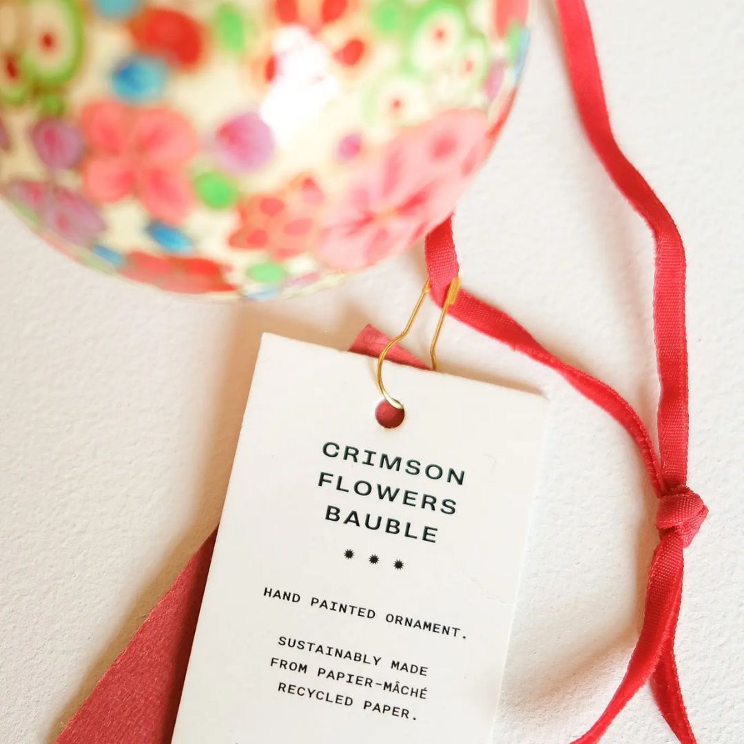 Crimson Flowers Bauble