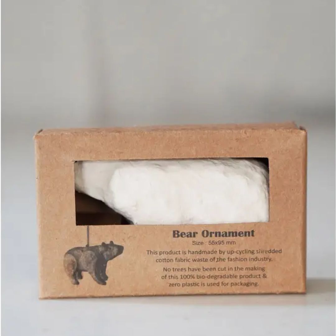 Paper Mache Polar Bear Ornament