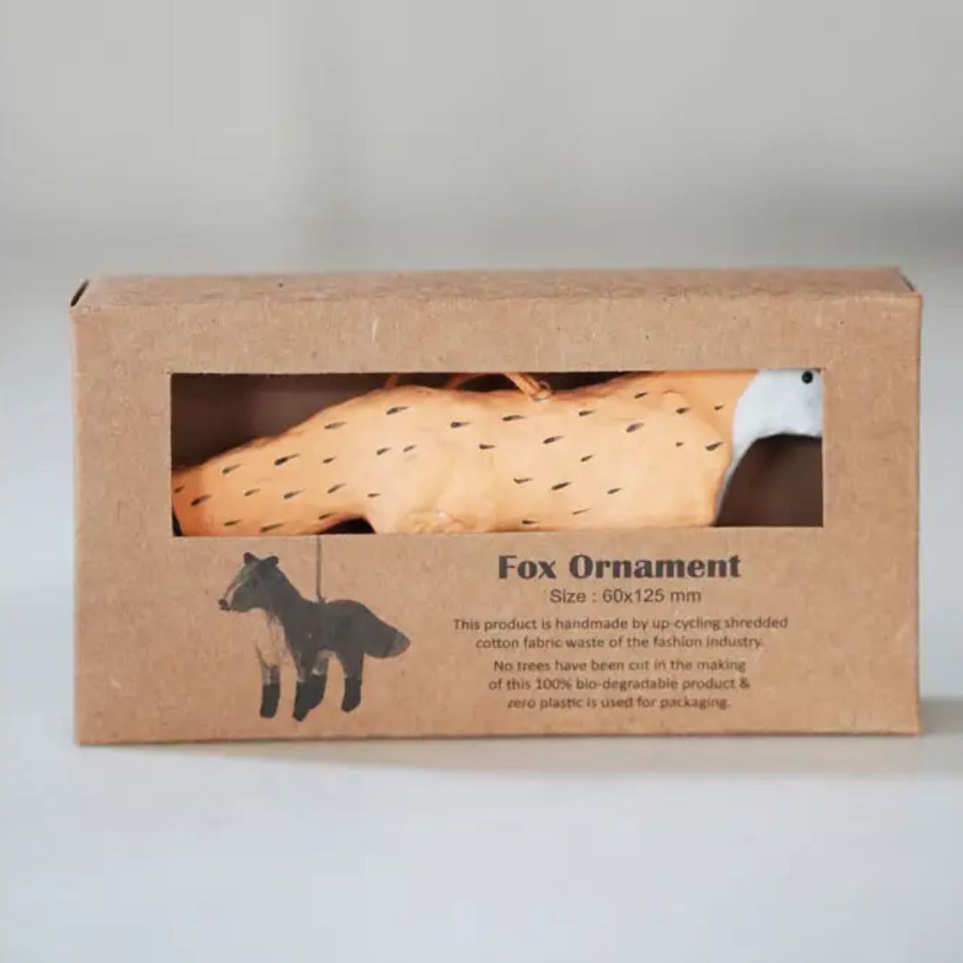 Paper Mache Fox Ornament