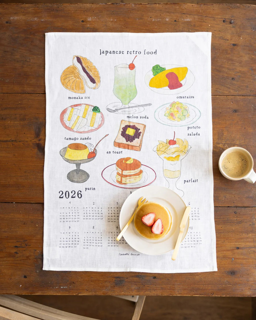 2026 Linen Calendar: Japanese Retro Food