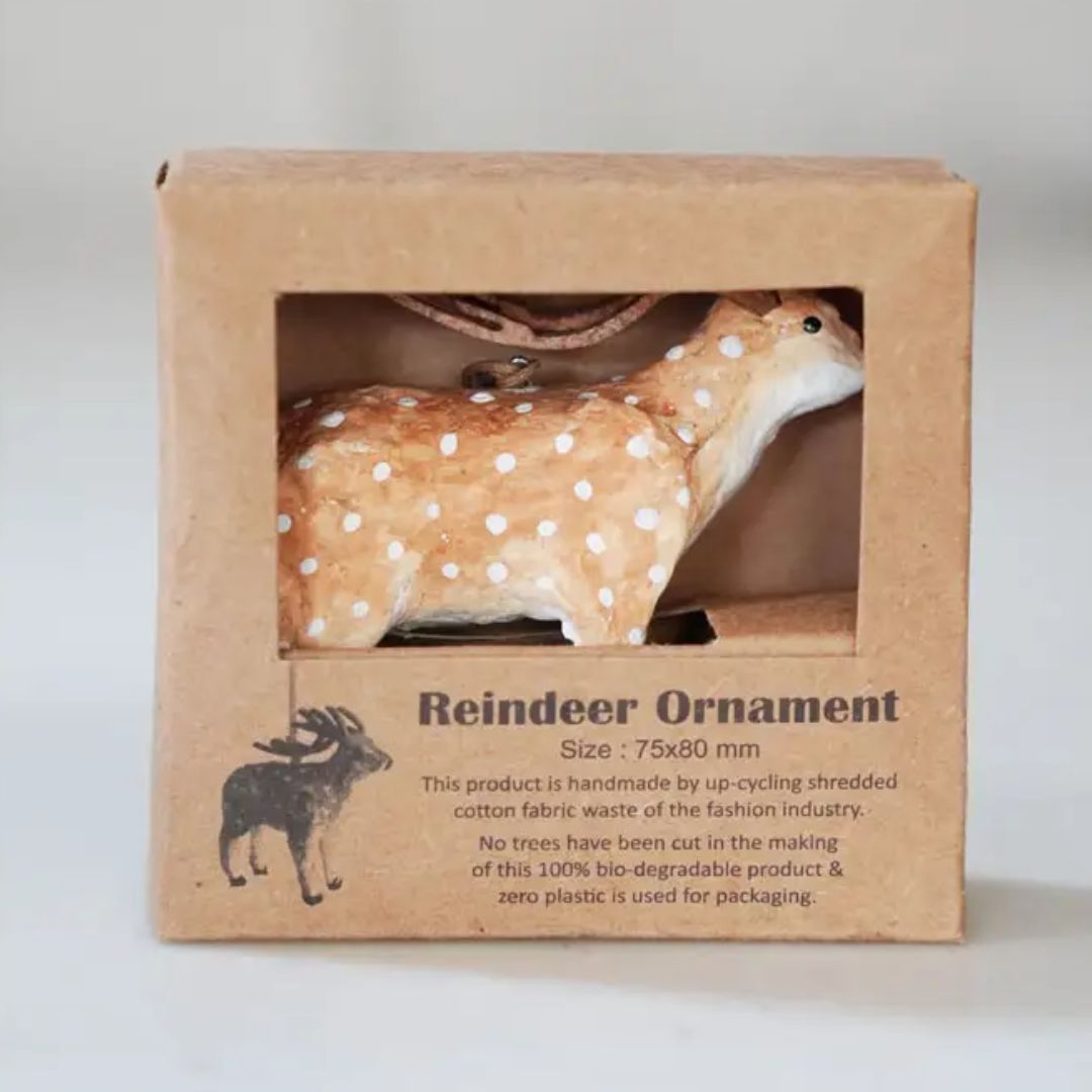 Paper Mache Reindeer Ornament