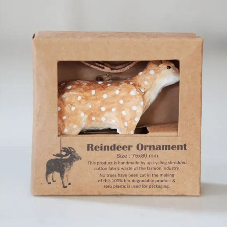 Paper Mache Reindeer Ornament