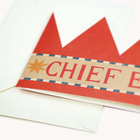 Chief Elf Party Hat Card - Parkette.