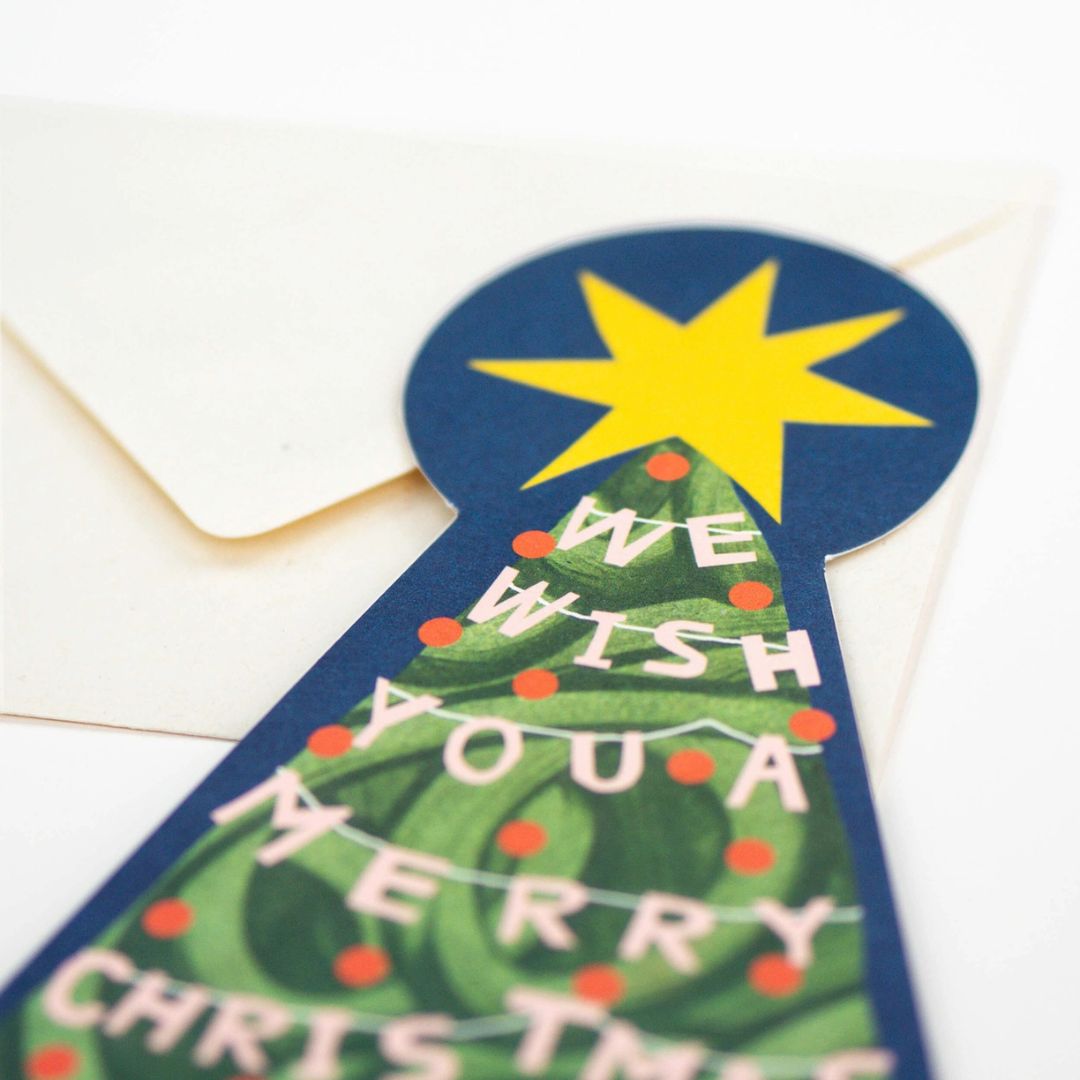 Merry Christmas Tree Fold-Out Card - Parkette.