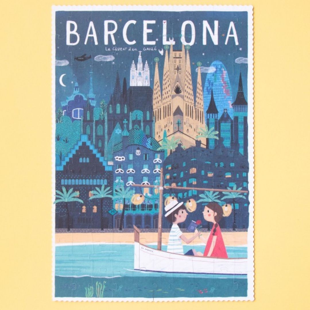 Barcelona Skyline Reversible Puzzle