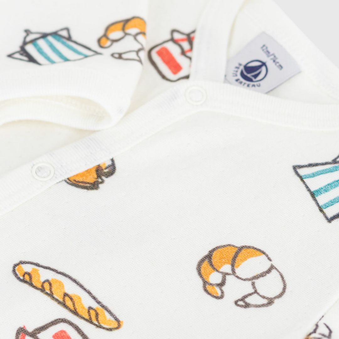 Breakfast Cotton Baby Sleepsuit - Parkette.