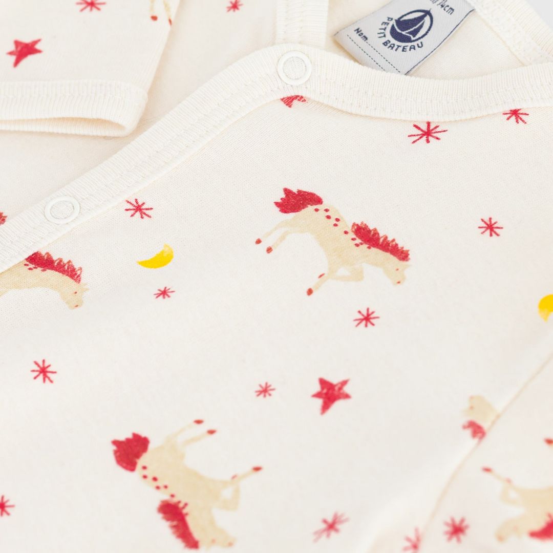 Footless Horses Cotton Baby Sleepsuit - Parkette.