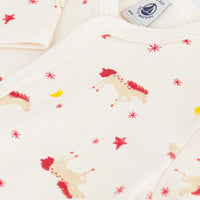 Footless Horses Cotton Baby Sleepsuit - Parkette.
