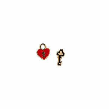 Heart Lock and Key Earrings - Parkette.