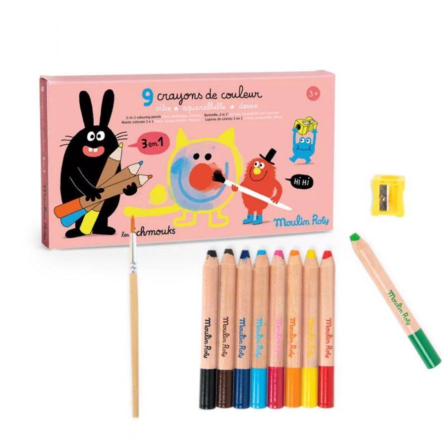 Les Schmouks 3-in-1 Colouring Pencils