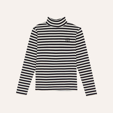 Grey Stripes Turtleneck T-Shirt - Parkette.
