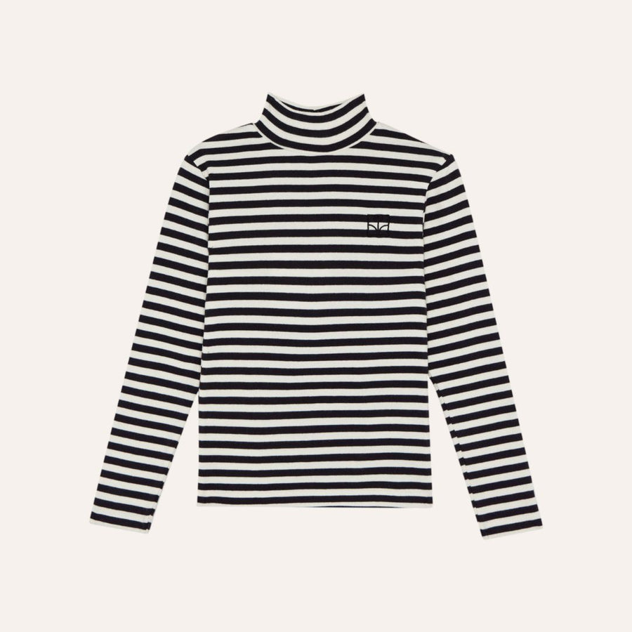 Grey Stripes Turtleneck T-Shirt - Parkette.