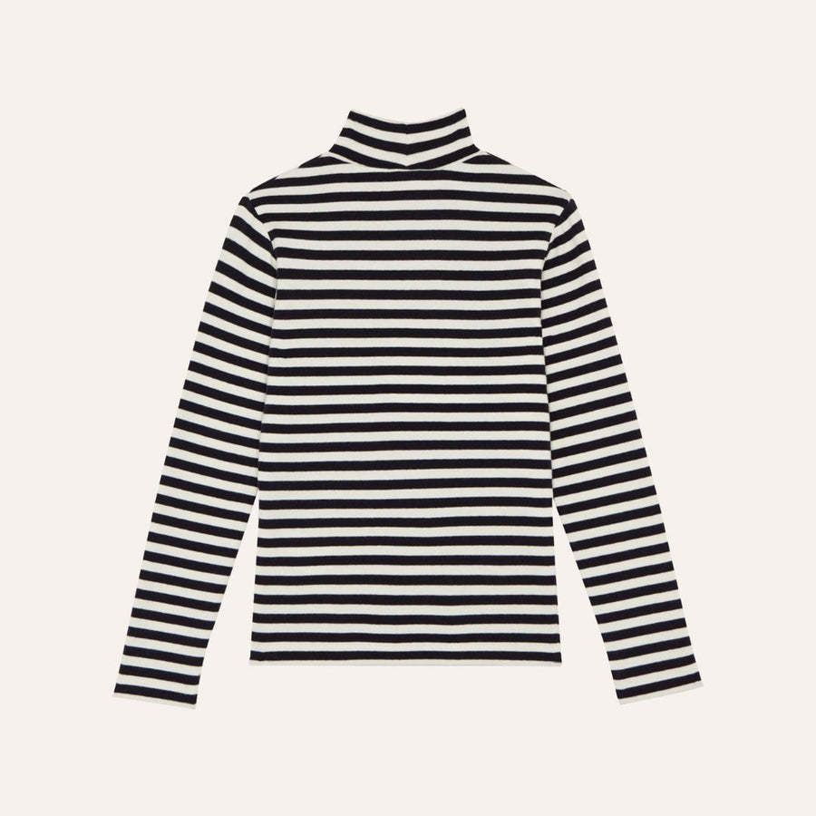 Grey Stripes Turtleneck T-Shirt - Parkette.