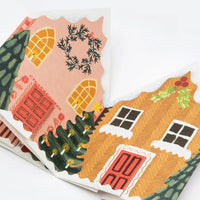 Christmas Houses Concertina Card - Parkette.