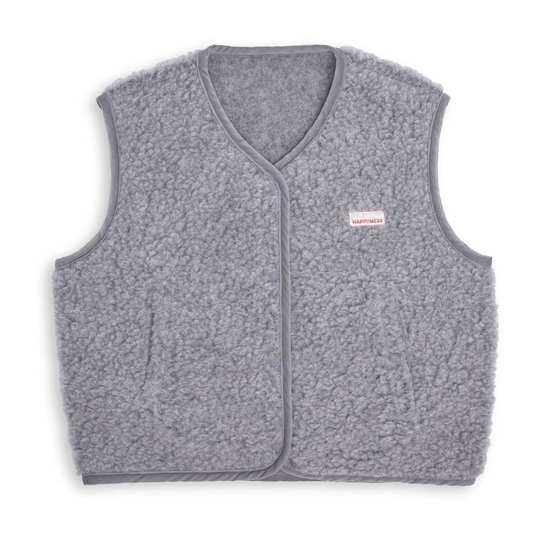 Adult Merino Wool Vest - Stone Grey
