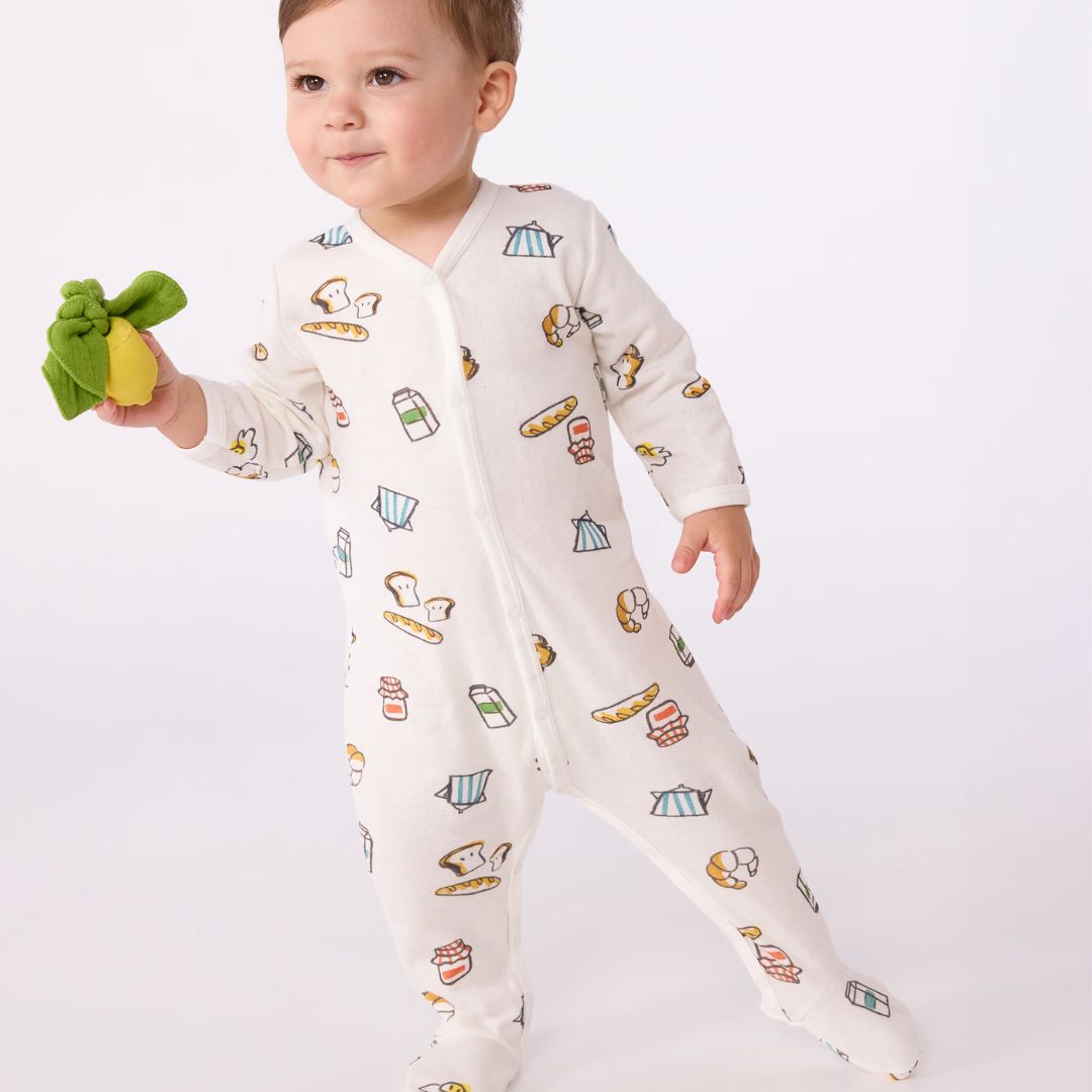 Breakfast Cotton Baby Sleepsuit - Parkette.