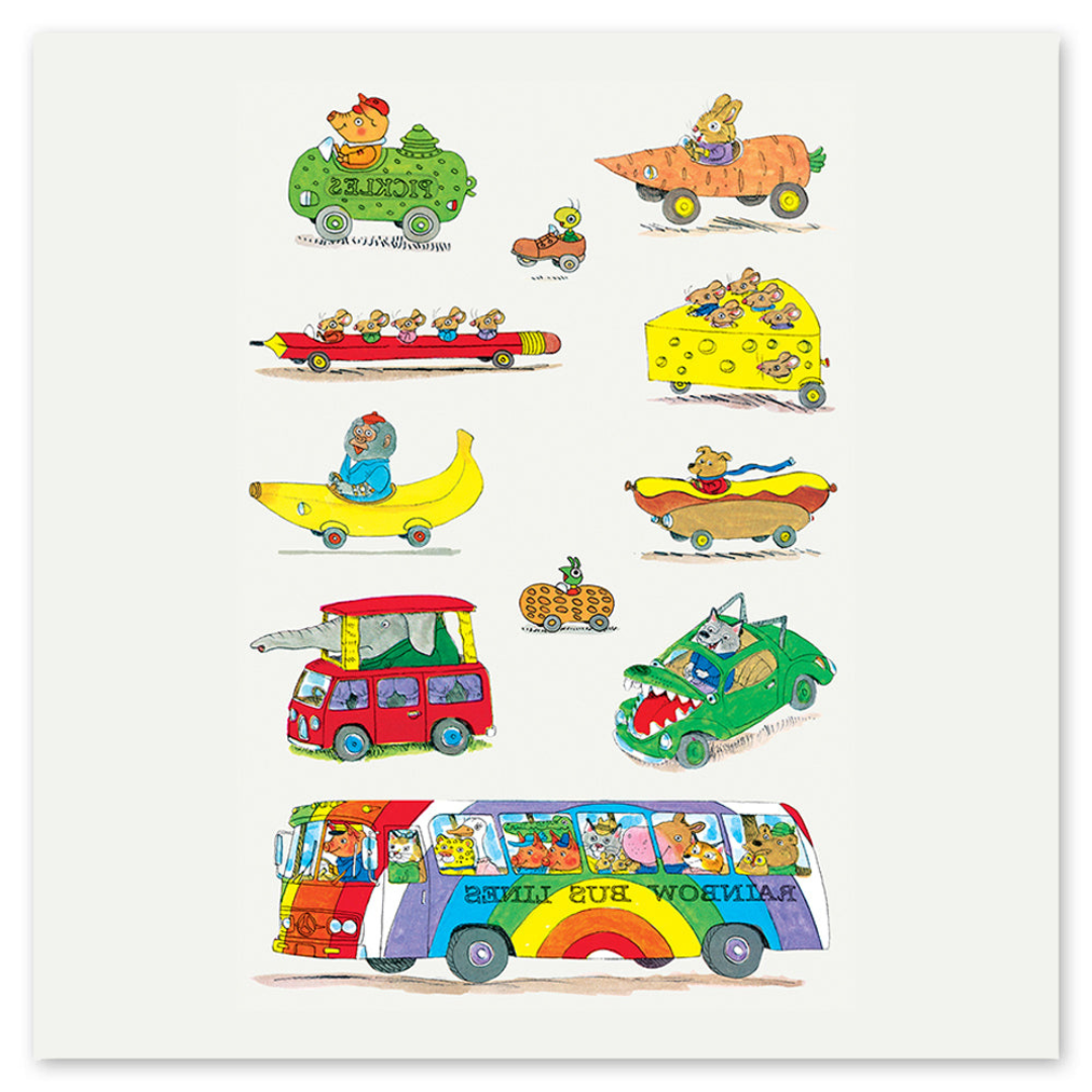 Things That Go Richard Scarry Temporary Tattoo Sheets - Parkette.