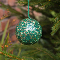 Emerald Green and Gold Bauble