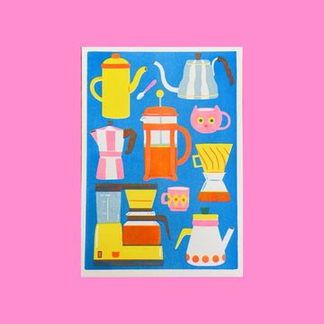 Naomi Wilkinson Coffee Pot Riso Print - Parkette.