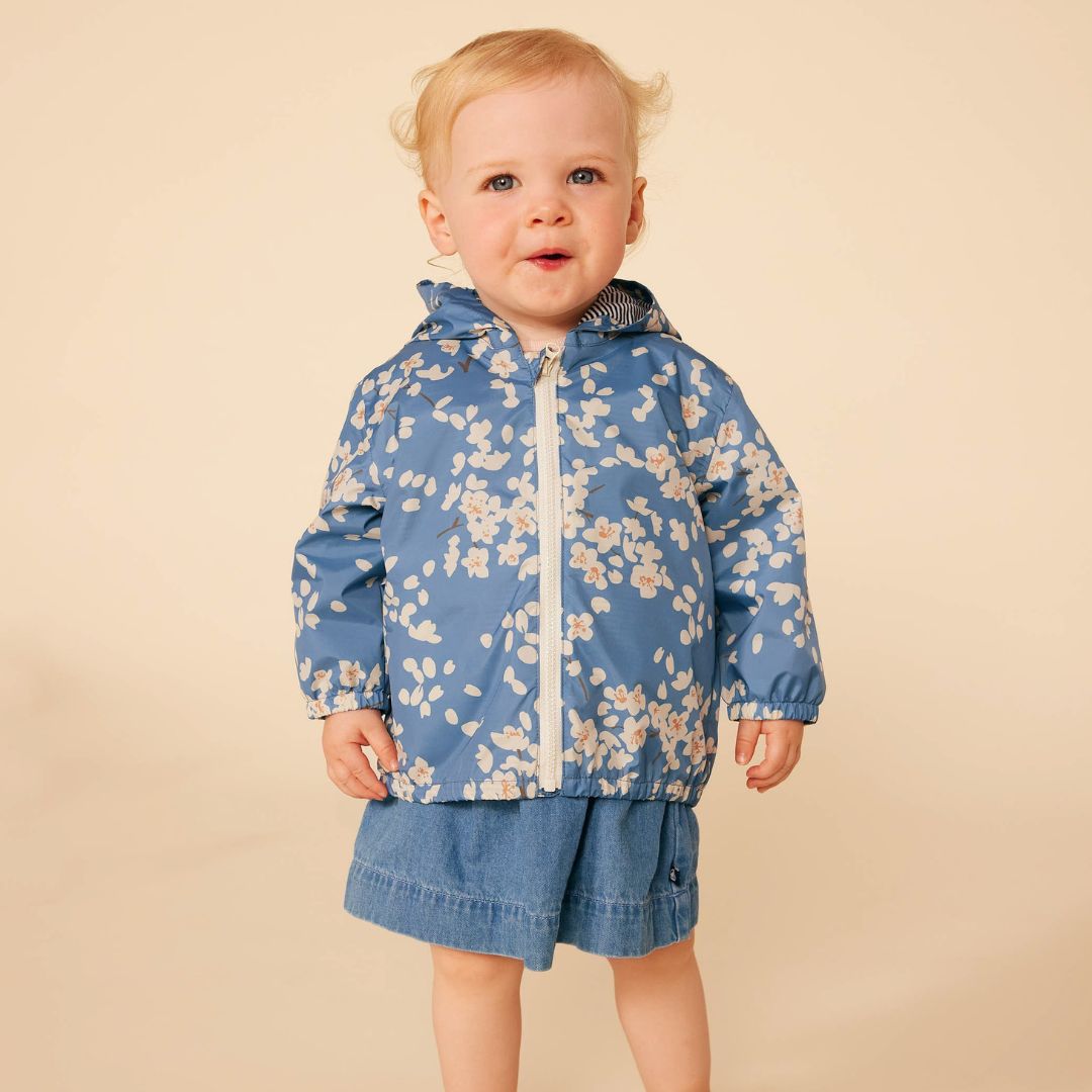 BABY CHERRY BLOSSOM PRINT WINDBREAKER - Parkette.