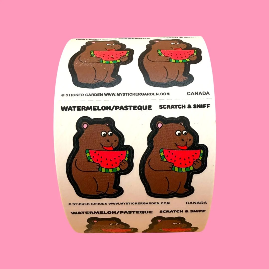 Capybara Watermelon Scent Scratch and Sniff Sticker Sheet