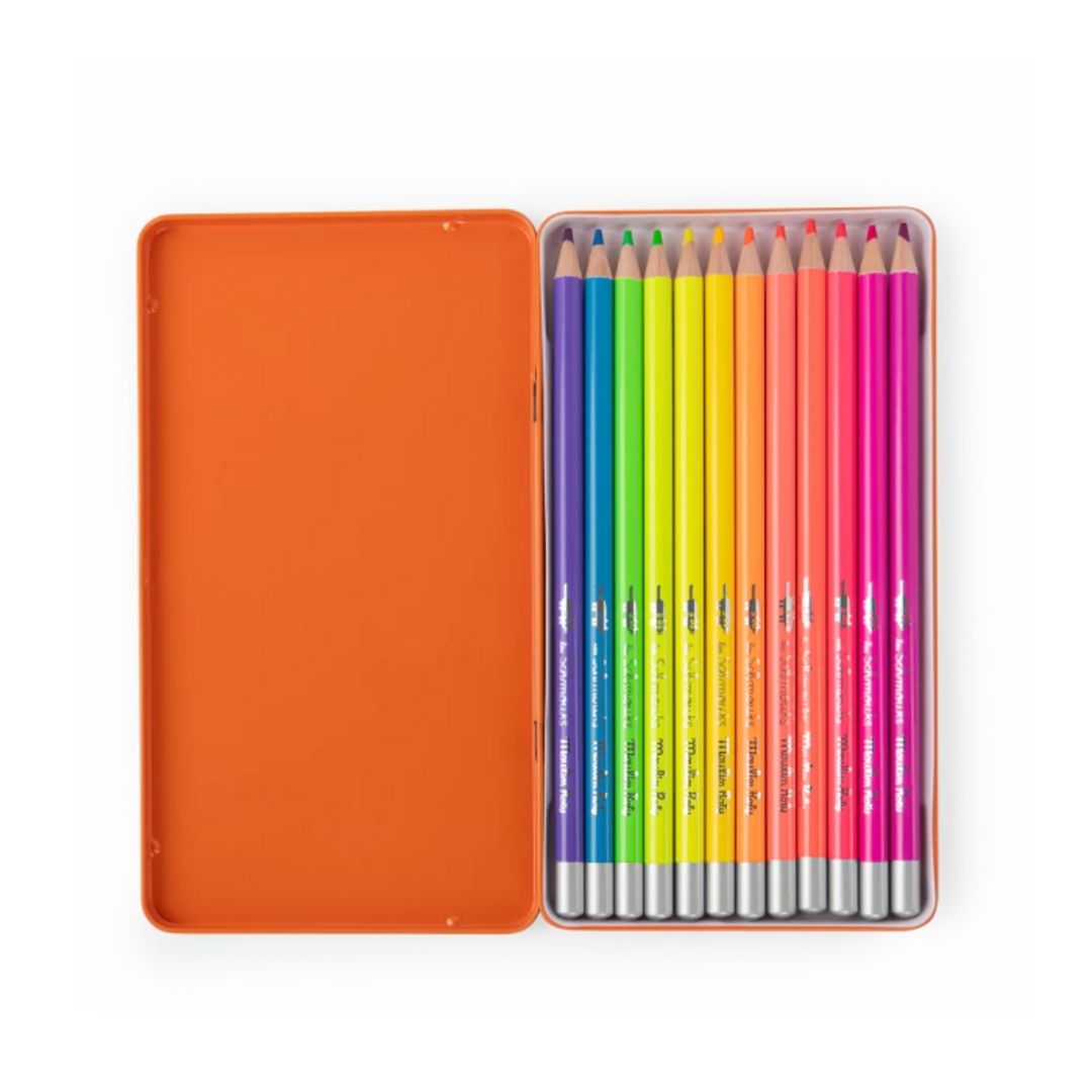 Les Schmouks 12 Neon Colouring Pencils
