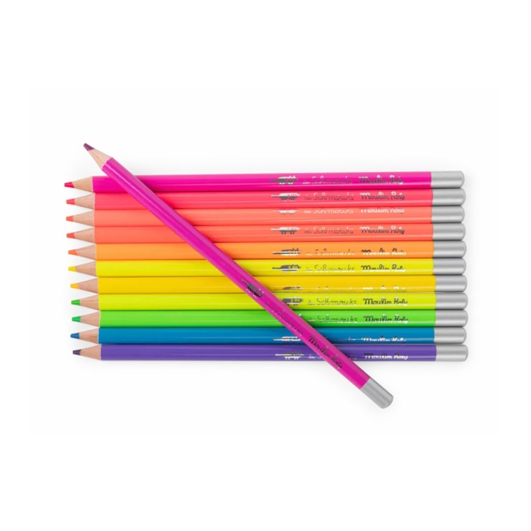 Les Schmouks 12 Neon Colouring Pencils