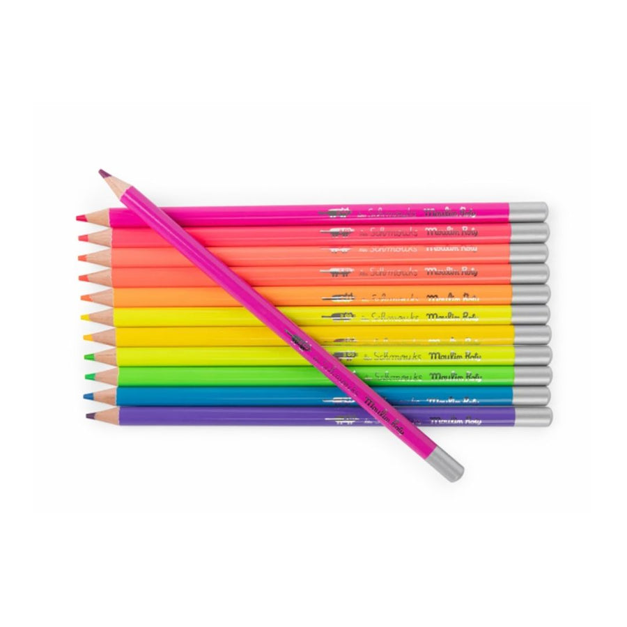 Les Schmouks 12 Neon Colouring Pencils