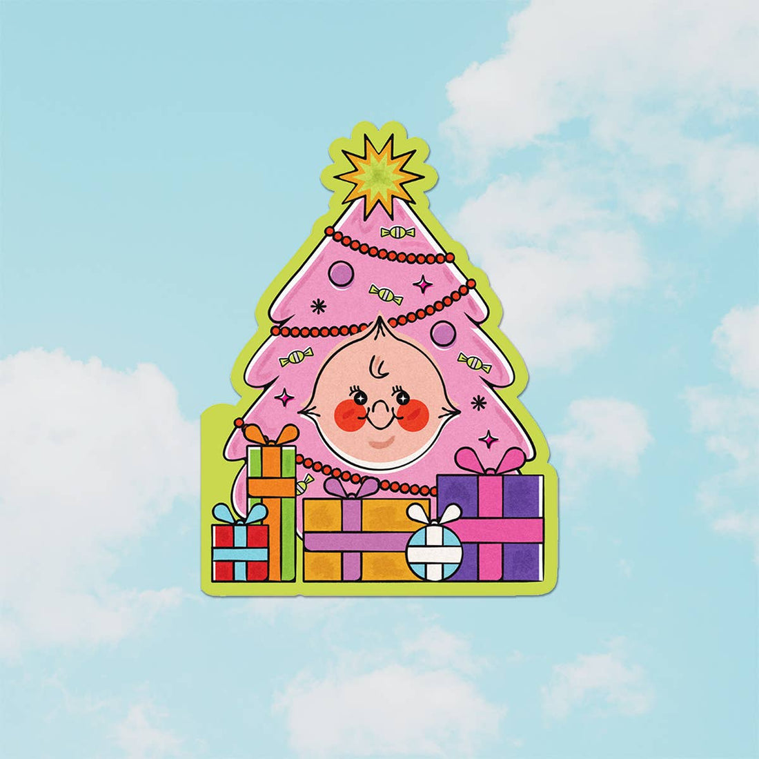 Kewpie Christmas Tree Greeting Card - Parkette.