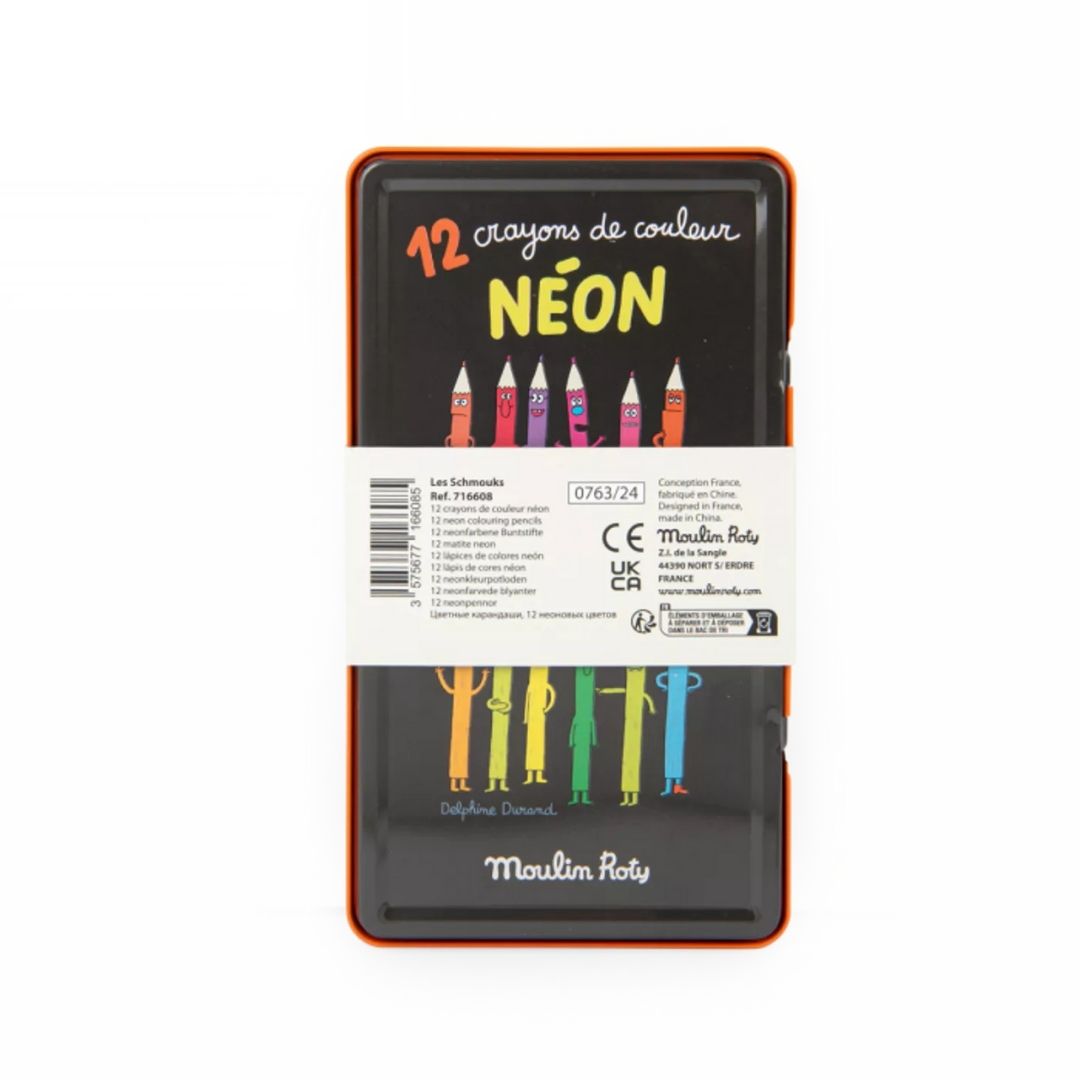 Les Schmouks 12 Neon Colouring Pencils