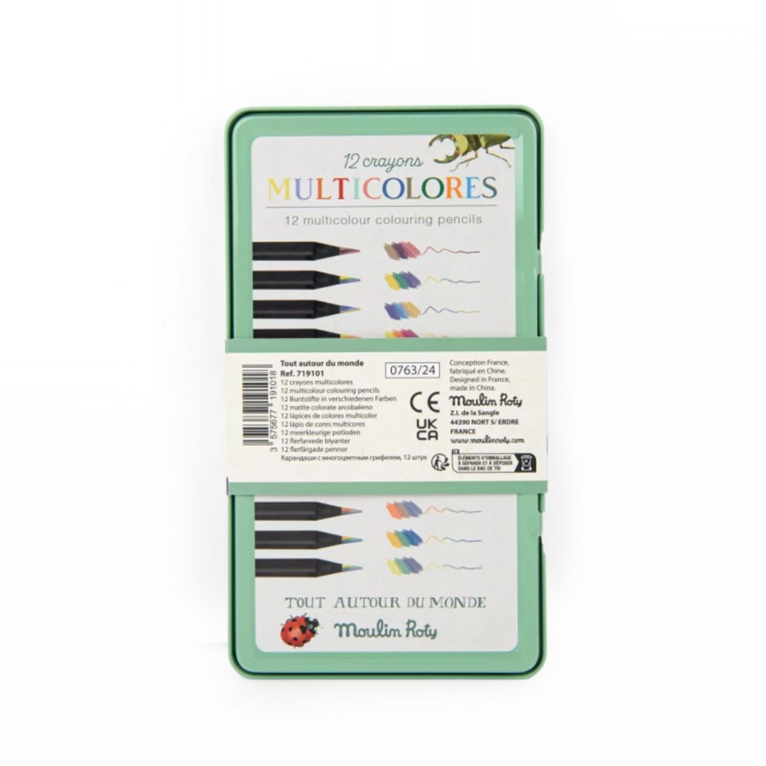Tout Autour Du Monde 12 Multi-Coloured Pencils