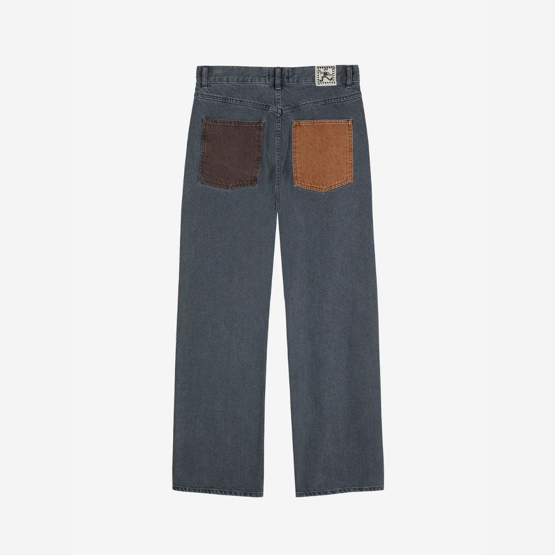 Womens Color Block Denim Pants - Parkette.