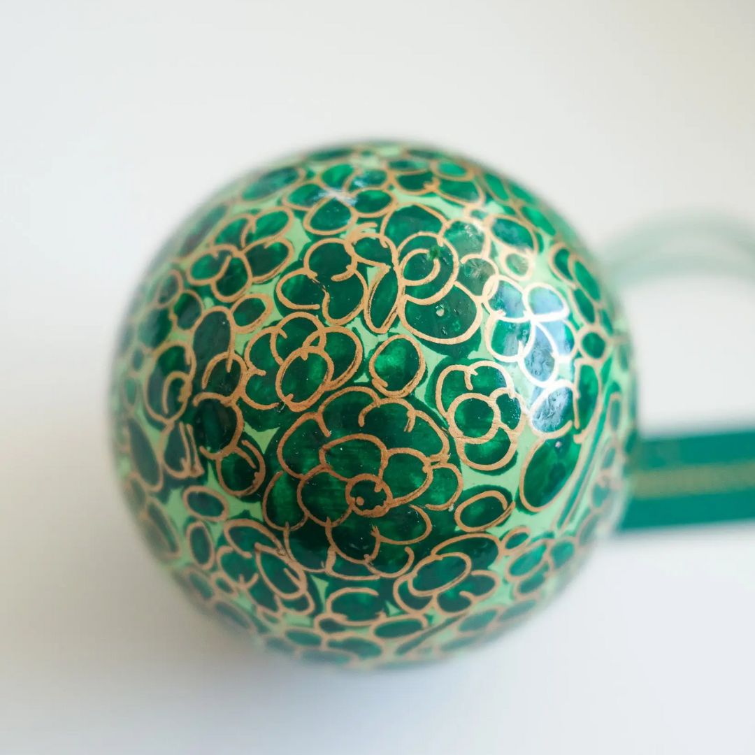 Emerald Green and Gold Bauble