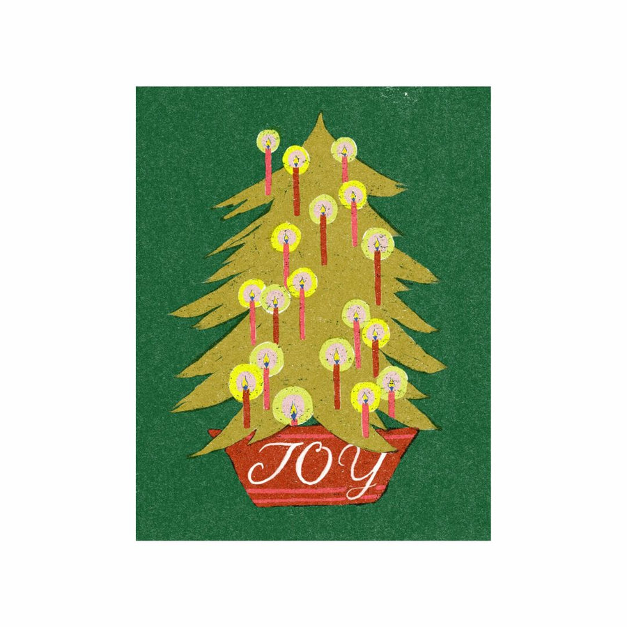 Joy Candle Tree Card