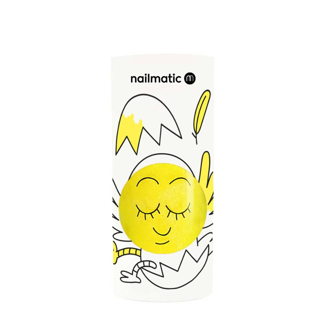 Nailmatic Kids Titi Neon Yellow Glitter Water-Based Nail Polish - Parkette.