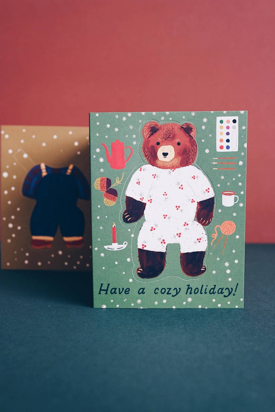 Bear Paper Doll Holiday Card - Parkette.