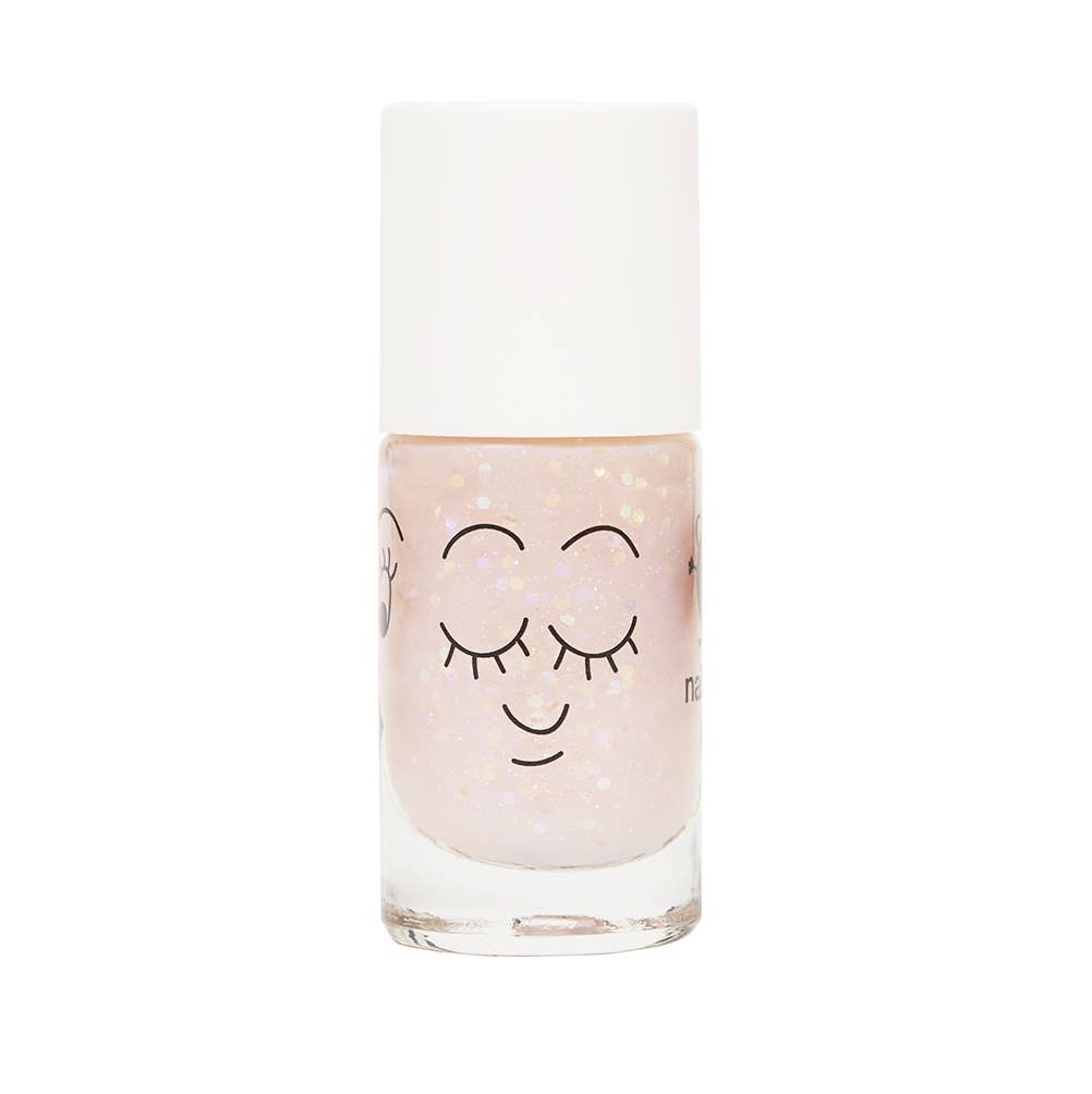 Polly Clear Pink Glitter Water Based Nail Polish - Parkette.