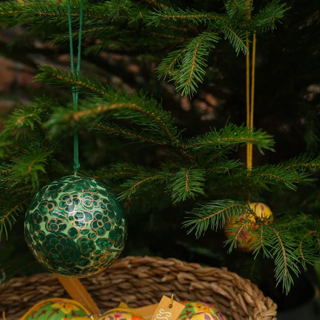 Emerald Green and Gold Bauble