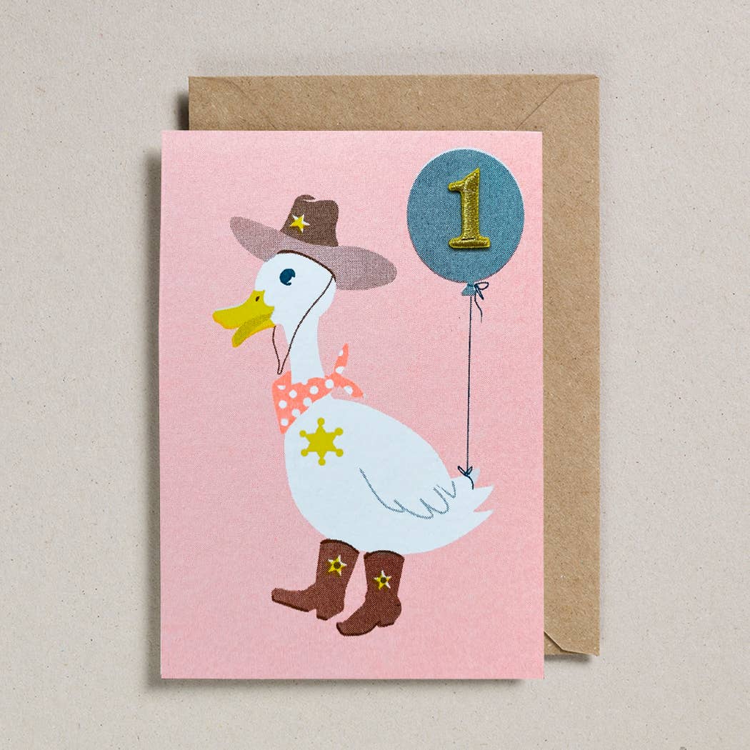 Confetti Pets Age 1 Card – Duck - Parkette.