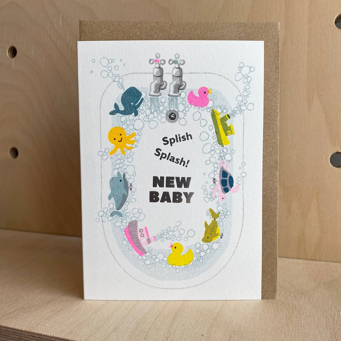 Splish Splash Riso Baby Card - Parkette.