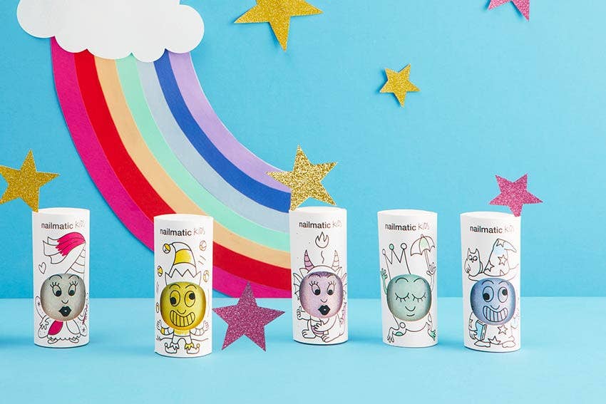Nailmatic Kids Marshi Pearly Neon Lilac Water-Based Nail Polish - Parkette.