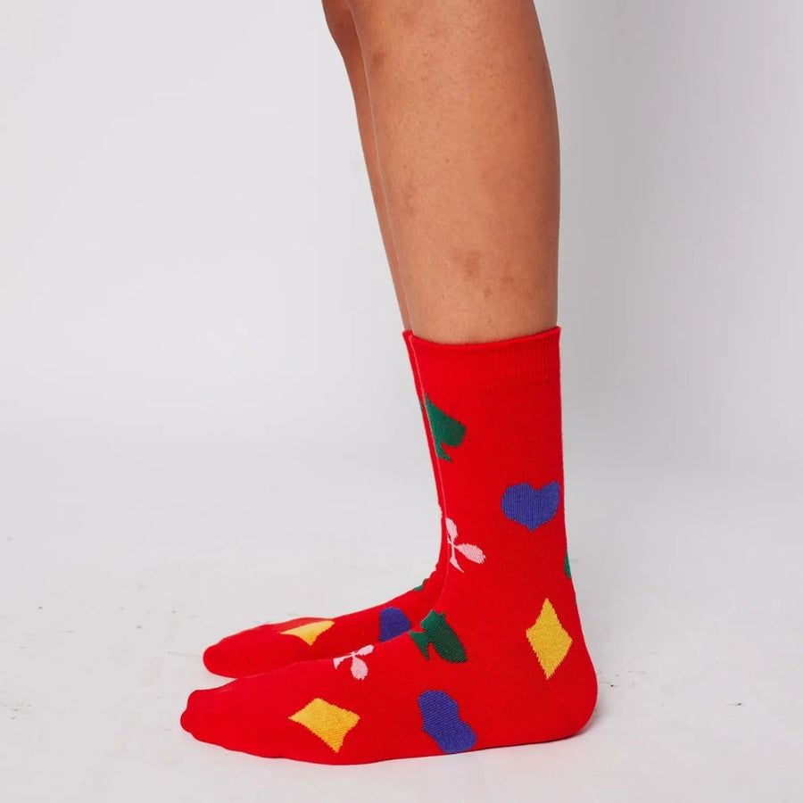 Womens Card Game Short Socks - Parkette.