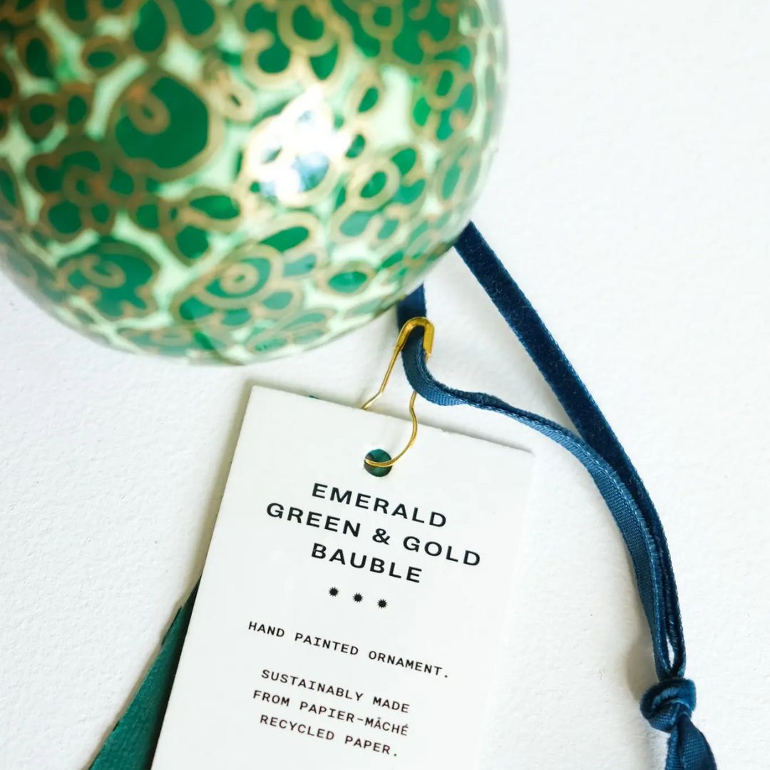 Emerald Green and Gold Bauble
