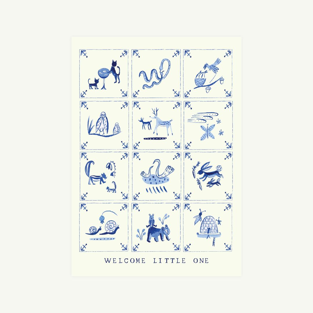 Baby Delft Tiles Greeting Card