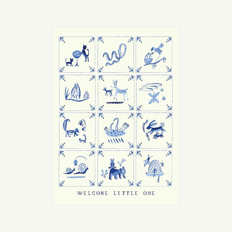 Baby Delft Tiles Greeting Card