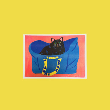 Naomi Wilkinson Ikea Bag Black Cat Riso Print - Parkette.