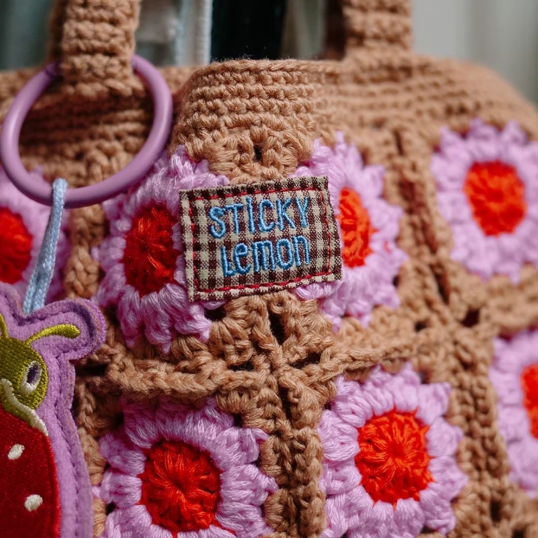 Flower Crochet Bag - Campfire Orange