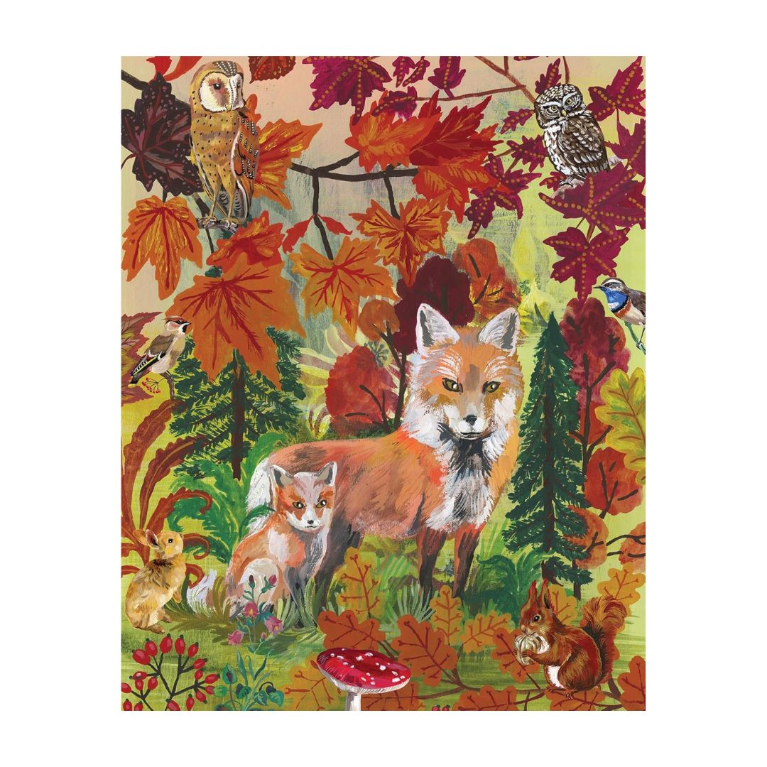 Nathalie Lété Fall Foxes 1000 Piece Puzzle - Parkette.