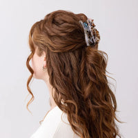 Calico Kitty Cat Hair Claw in Cream and Tortoise Shell